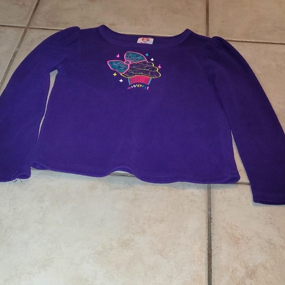 Garanimals Girls Purple Cupcake Sweet Long Sleeve Fleece Size 6